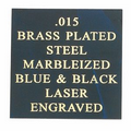 Marbled Blue/Black Brass Plated Steel Engraving Sheet Stock (12"x24"x0.015")